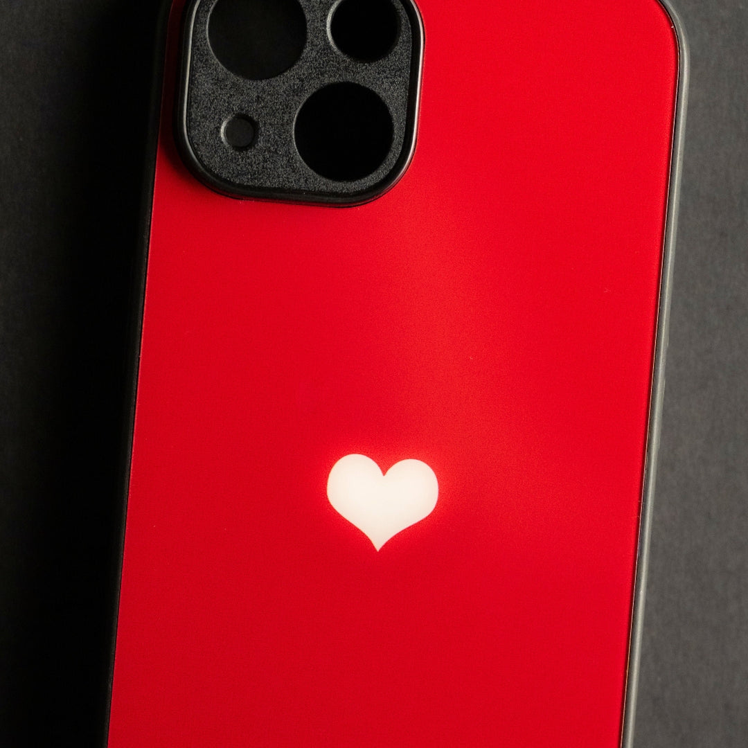 Bloody Heart - White Heart LED Phone Case with Subtle Charm